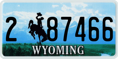 WY license plate 287466