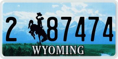 WY license plate 287474