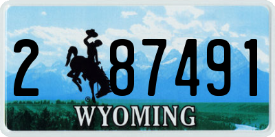 WY license plate 287491