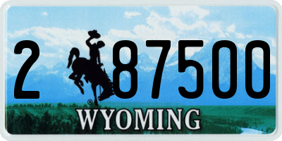 WY license plate 287500