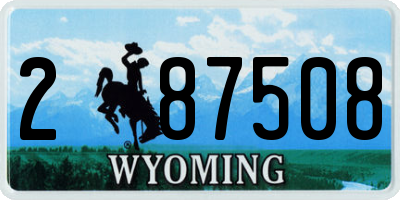 WY license plate 287508