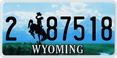 WY license plate 287518