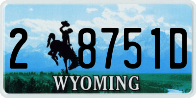 WY license plate 28751D
