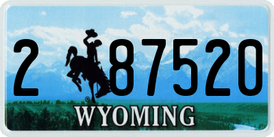 WY license plate 287520