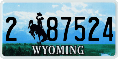 WY license plate 287524