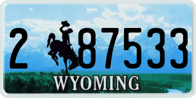 WY license plate 287533