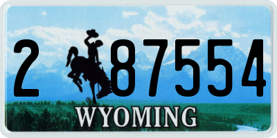 WY license plate 287554