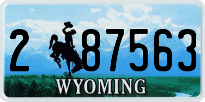 WY license plate 287563