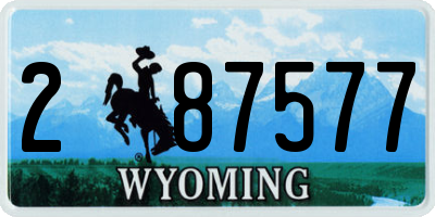 WY license plate 287577