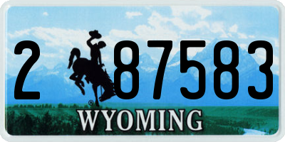 WY license plate 287583