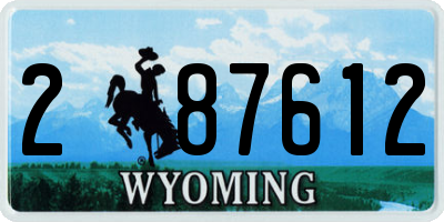 WY license plate 287612