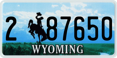 WY license plate 287650