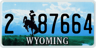 WY license plate 287664