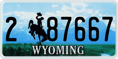 WY license plate 287667