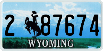 WY license plate 287674