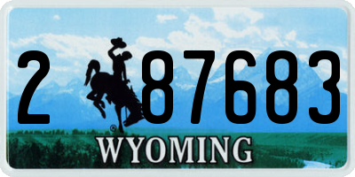 WY license plate 287683