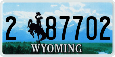 WY license plate 287702