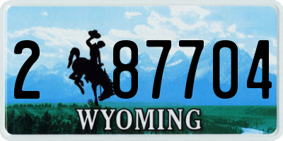 WY license plate 287704