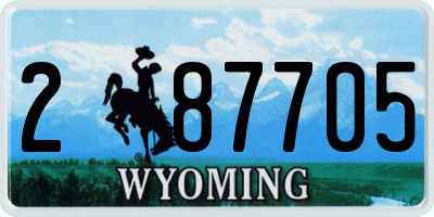 WY license plate 287705