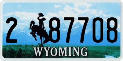 WY license plate 287708