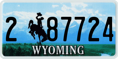 WY license plate 287724