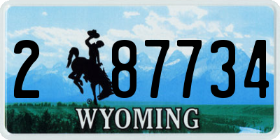 WY license plate 287734