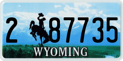 WY license plate 287735