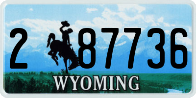 WY license plate 287736