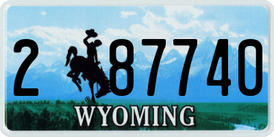 WY license plate 287740