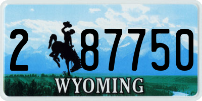 WY license plate 287750