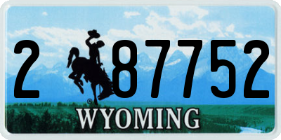 WY license plate 287752