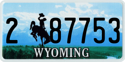 WY license plate 287753