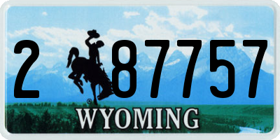 WY license plate 287757