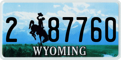 WY license plate 287760