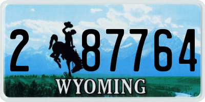 WY license plate 287764
