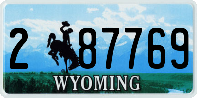 WY license plate 287769