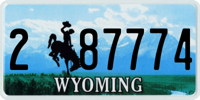 WY license plate 287774