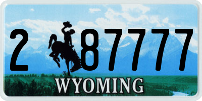 WY license plate 287777