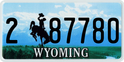 WY license plate 287780