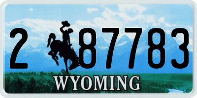 WY license plate 287783