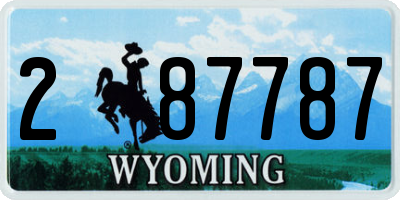 WY license plate 287787