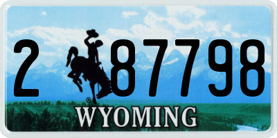 WY license plate 287798