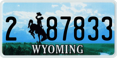 WY license plate 287833
