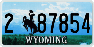 WY license plate 287854