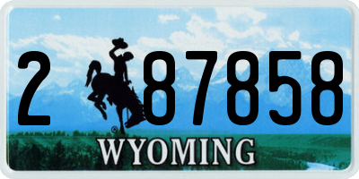 WY license plate 287858