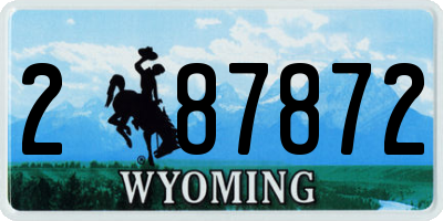 WY license plate 287872