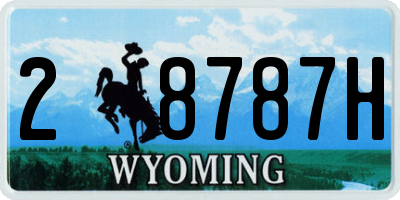 WY license plate 28787H
