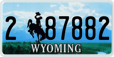 WY license plate 287882