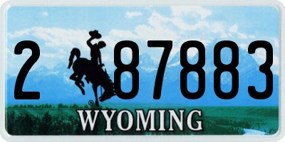 WY license plate 287883