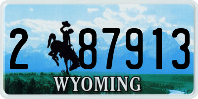 WY license plate 287913